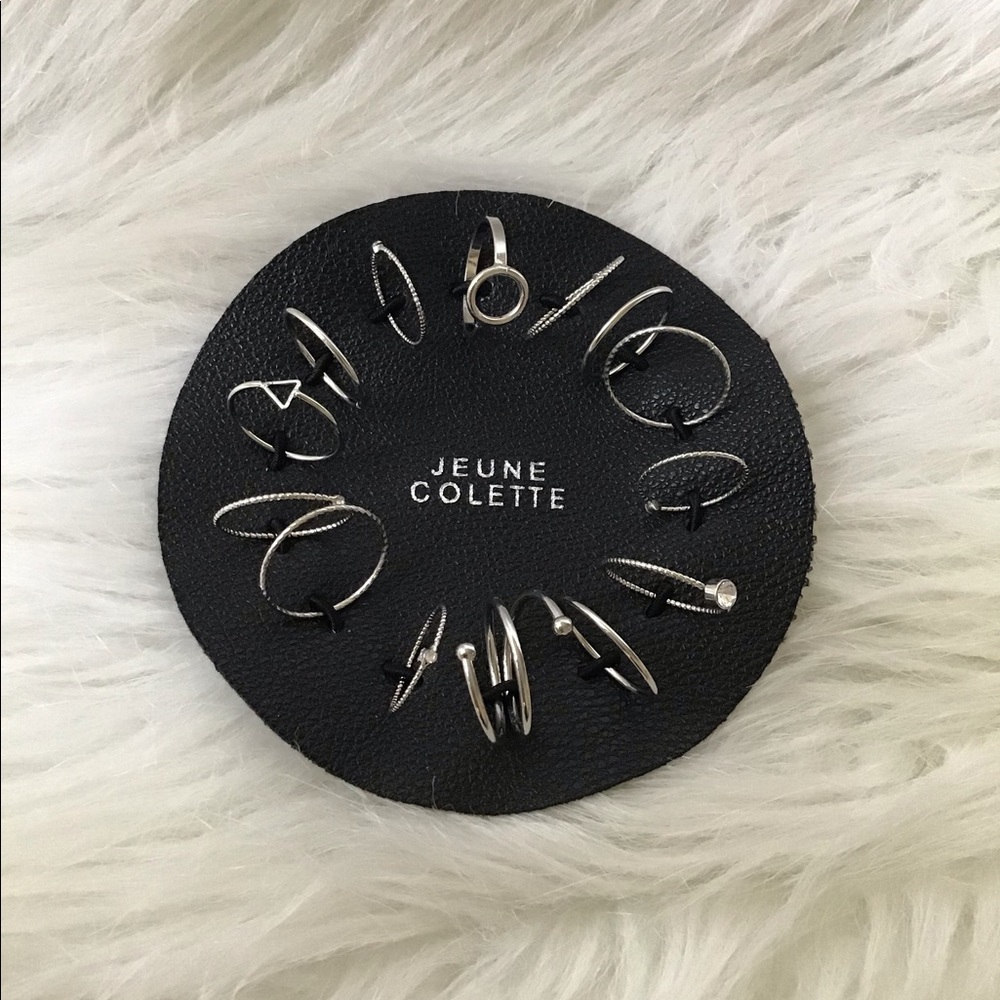 Set of 14 silver rings and midi rings